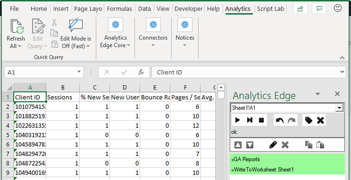 Recreating The Google Analytics User Explorer Report Analytics Edge Help