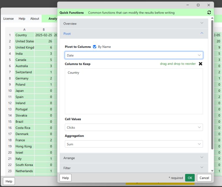 Exporter Quick Functions | Analytics Edge Help