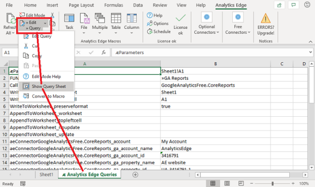 Add-in: Hacking the Query Worksheet | Analytics Edge Help
