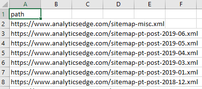 Reading Sitemaps to Get a Full Listing of Pages | Analytics Edge Help